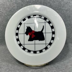 Dept 56 Scottie Salad Plate Black White 7.75” Lynda Sylvester Design Replacement